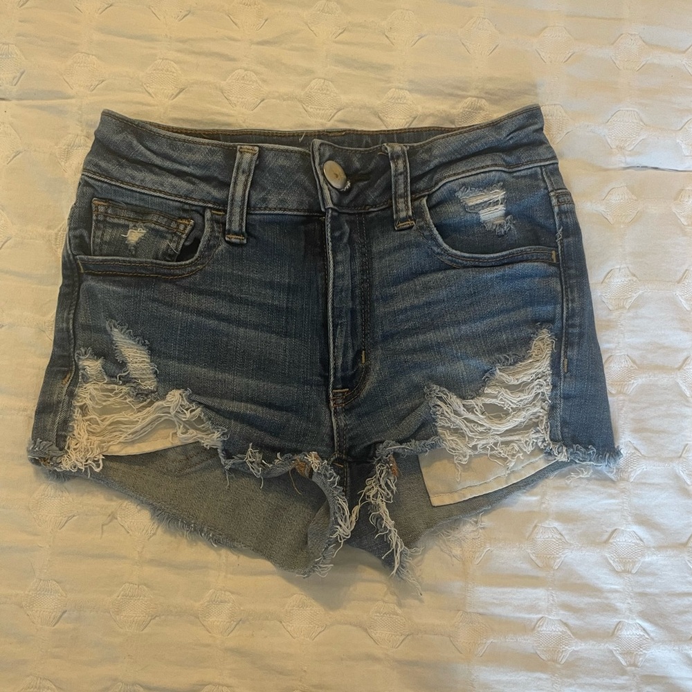 American Eagle - Super Stretch Distressed Denim Shorts